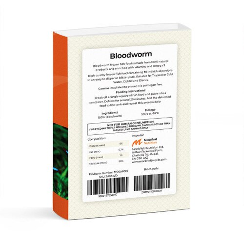 Bloodworm Fish Food Back of Pack